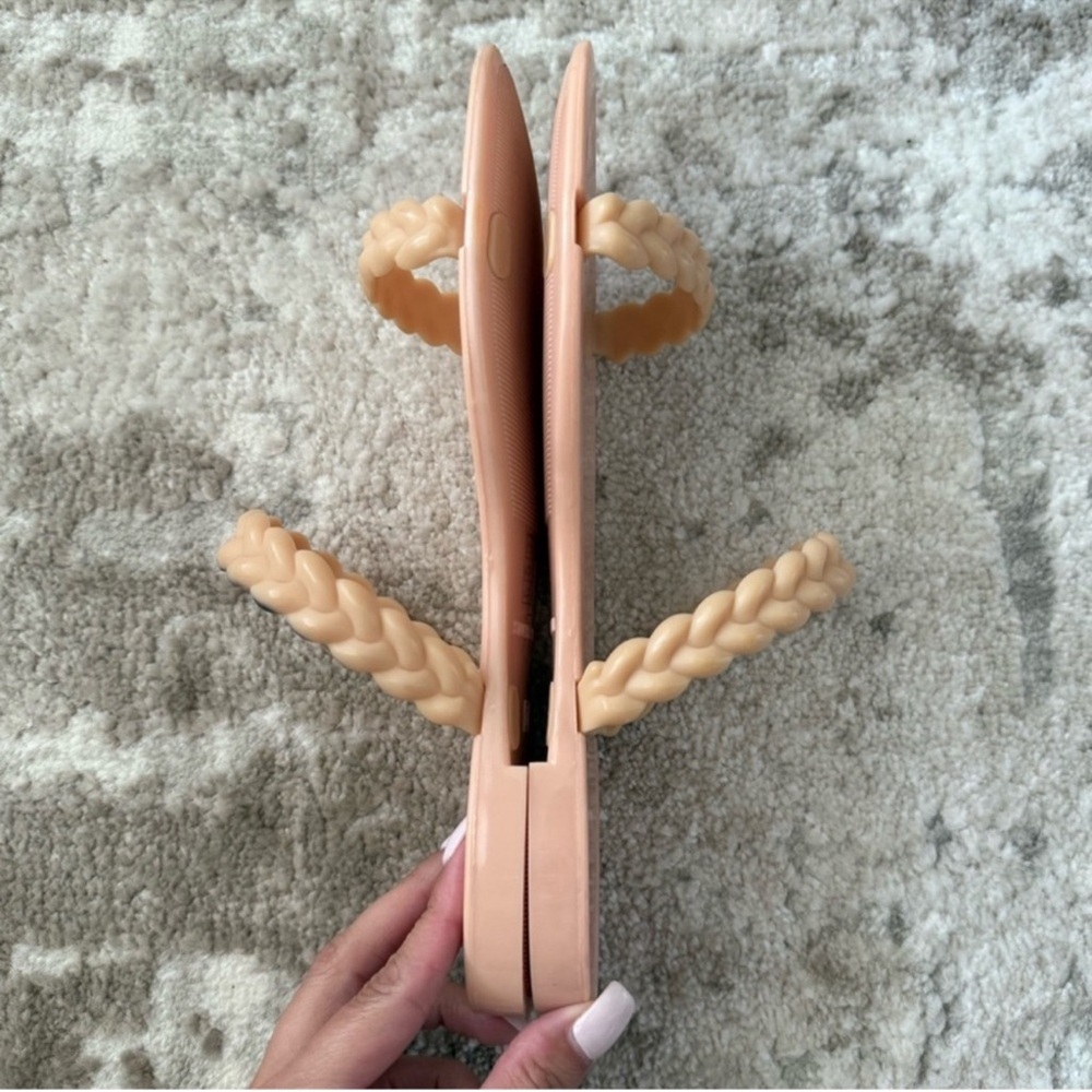 Stuart Weitzman Nude Braided Sandals - Picture 2 of 4